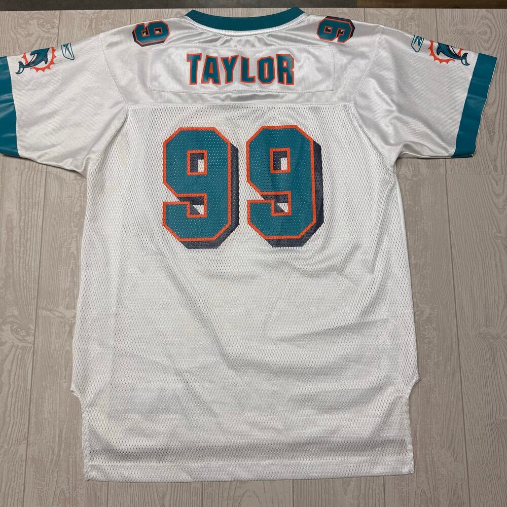 Reebok Miami Dolphins #99 Jason Taylor Jersey Men’s XL White NFL Vintage 2000s